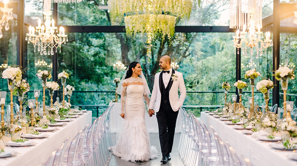 luxury bali wedding reception at the glass house