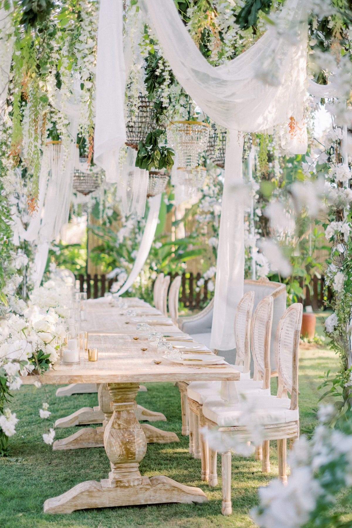 sophisticated white and gold bali wedding decor