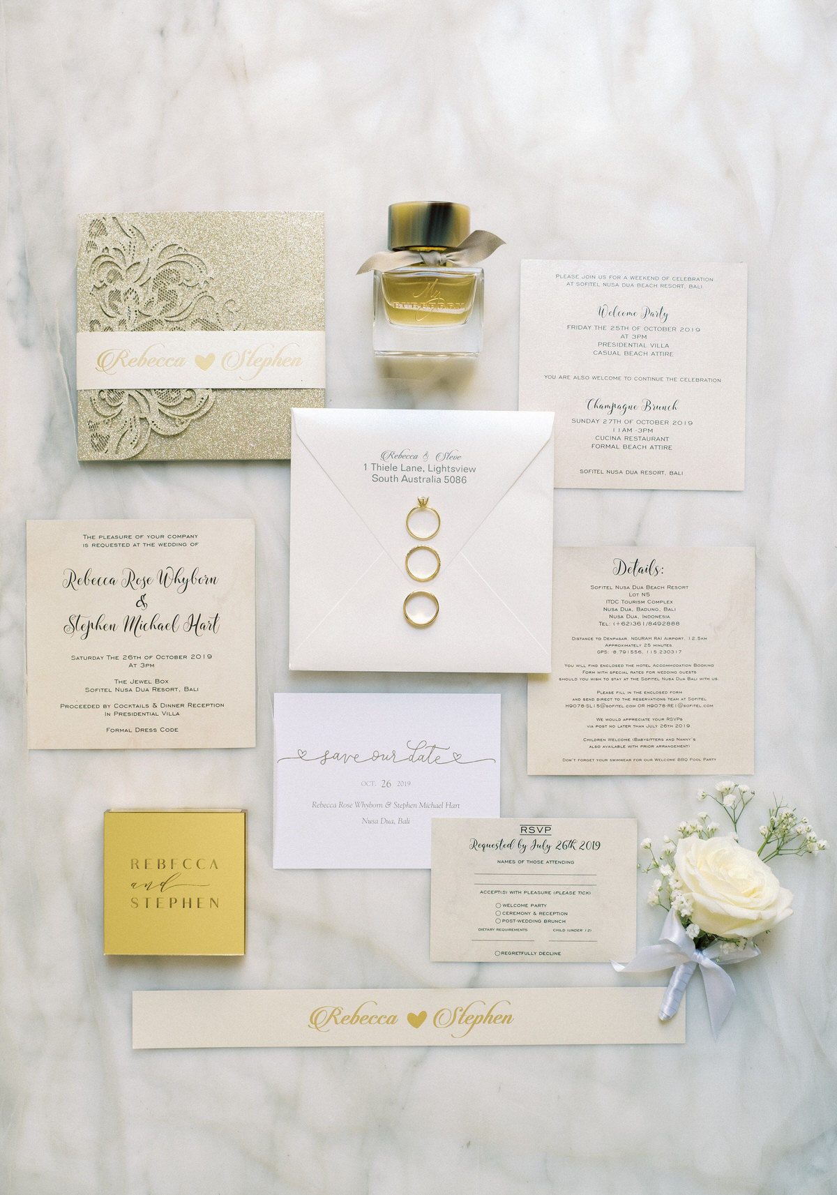 sophisticated white and gold bali wedding decor