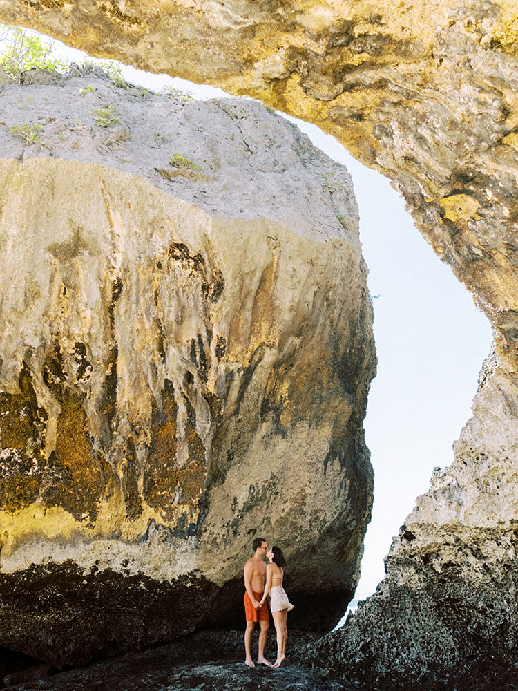 blue point beach engagement photo