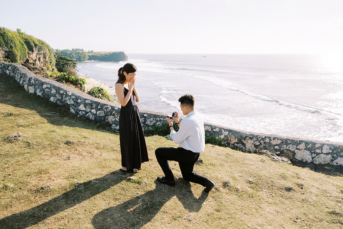 balangan bali beach surprise proposal