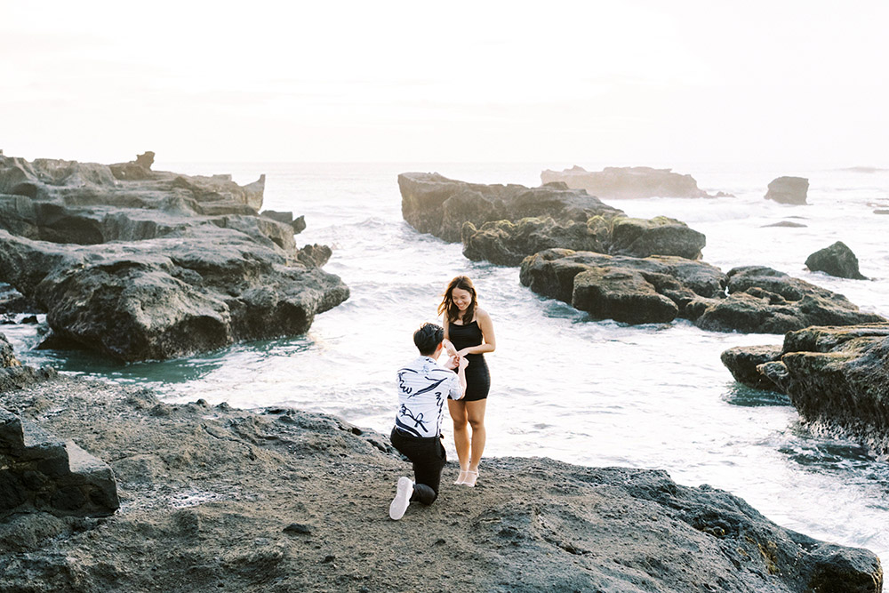 canggu beach surprise proposal