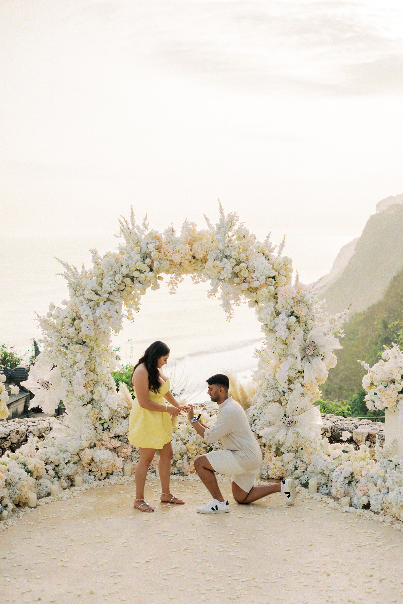 clifftop dreamy bali surprise proposal