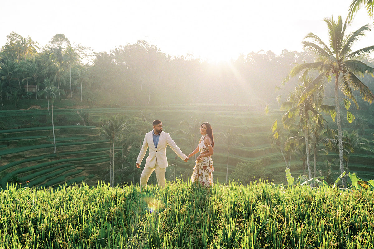 rice fields engagement session