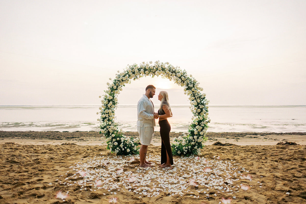 sanur beach surprise proposal