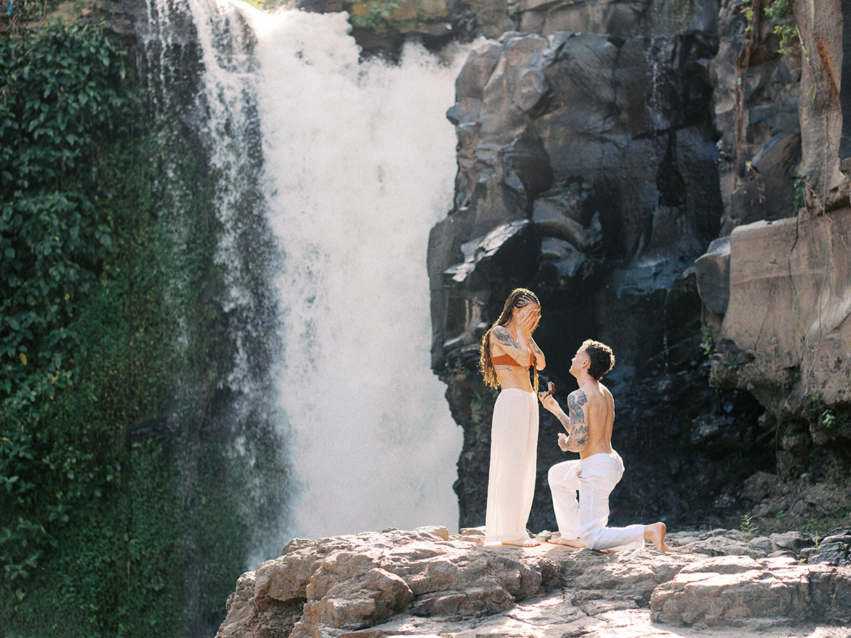 waterfall proposal in Bali